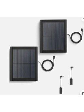 Set of 2 Solar Panel for Ring Security Cameras 5V Weatherproof Adj Angle 13ft